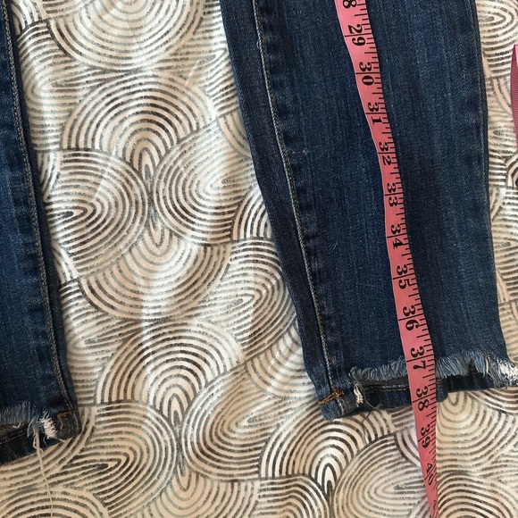 Judy Blue Cotton Darker Wash High Rise Distressed Knee RawHem Skinny Jeans 11/30 - Picture 16 of 16